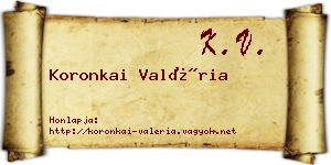 Koronkai Valéria névjegykártya